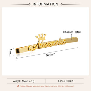 JewelOra Personalized Crown Name Hair Clip Barrette for Women