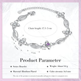 Personalized Flower Birthstone Bracelet with Name Engraving