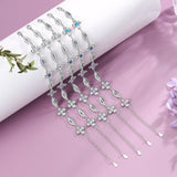 Personalized Flower Birthstone Bracelet with Name Engraving