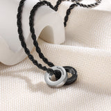 JewelOra Engraved Name Necklace Men Pendant Stainless Steel Fathers Gift