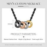 JewelOra Engraved Name Necklace Men Pendant Stainless Steel Fathers Gift