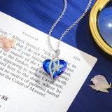 JewelOra Classic Heart Crystal Necklaces for Women Silver
