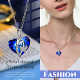 JewelOra Classic Heart Crystal Necklaces for Women Silver