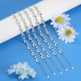 Personalized Birthstone Star Moon Chain Bracelet for Women with Name Engraving