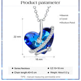 JewelOra Silver Heart Crystal Necklace & Pendant
