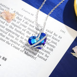 JewelOra Silver Heart Crystal Necklace & Pendant