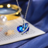 JewelOra Silver Heart Crystal Necklace & Pendant