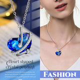 JewelOra Silver Heart Crystal Necklace & Pendant