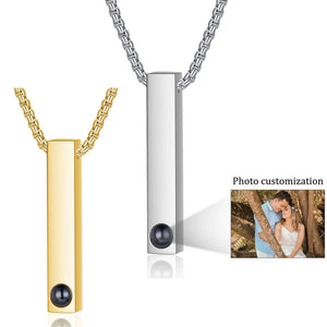 JewelOra Personalize Projection Photo Necklace Bar Picture Pendants Jewelry