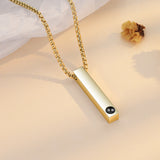 JewelOra Personalize Projection Photo Necklace Bar Picture Pendants Jewelry