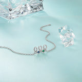 Personalized 2 Birthstones Heart Bracelets for Women Couples