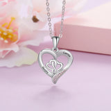 JewelOra Personalized 925 Silver Heart Necklace with 2 Engraving Names