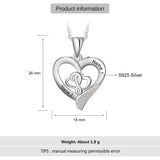 JewelOra Personalized 925 Silver Heart Necklace with 2 Engraving Names