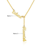 JewelOra Personalized 925 Silver Nameplate Necklaces for Women 2 Names Pendants