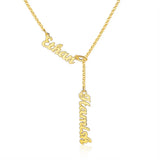 JewelOra Personalized 925 Silver Nameplate Necklaces for Women 2 Names Pendants