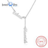 JewelOra Personalized 925 Silver Nameplate Necklaces for Women 2 Names Pendants