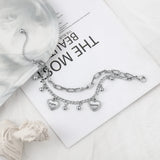 Personalized Beads & Heart Charm Bracelet for Women Stainless Steel Jewelry