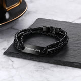Personalized Engraved Stainless Steel Name Bar Bracelet for Men
