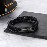 Personalized Engraved Stainless Steel Name Bar Bracelet for Men