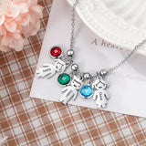 Personalized Boy Girl Pendant Necklace with Birthstone