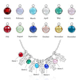 Personalized Boy Girl Pendant Necklace with Birthstone