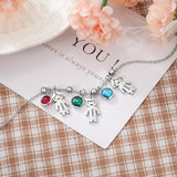 Personalized Boy Girl Pendant Necklace with Birthstone