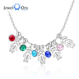 Personalized Boy Girl Pendant Necklace with Birthstone