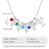 Personalized Boy Girl Pendant Necklace with Birthstone