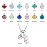 Personalized Boy Girl Pendant Necklace with Birthstone