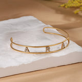 JewelOra Custom Cuff Bracelet Stainless Steel Letter Bangle