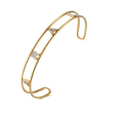 JewelOra Custom Cuff Bracelet Stainless Steel Letter Bangle