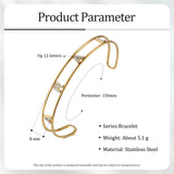 JewelOra Custom Cuff Bracelet Stainless Steel Letter Bangle