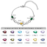 Personalized Butterfly Bracelet with Birthstone & Names