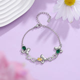 Personalized Butterfly Bracelet with Birthstone & Names