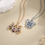 Personalized Butterfly Heart Necklace with Photo Locket Pendant