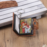 Custom Photo Album Keychains Vintage Style Brown Paper