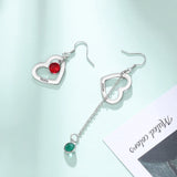 Personalized Christmas Name Engraved Heart Drop Earrings for Women