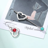 Personalized Christmas Name Engraved Heart Drop Earrings for Women