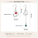 Personalized Christmas Name Engraved Heart Drop Earrings for Women
