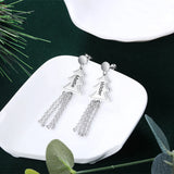 Personalized Christmas Tree Tassel Earrings Name Engraved Drop Earrings
