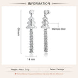 Personalized Christmas Tree Tassel Earrings Name Engraved Drop Earrings