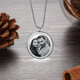 Personalized Couple Photo Necklaces Engraved Names Choker Charm Jewelry Gift
