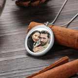 Personalized Couple Photo Necklaces Engraved Names Choker Charm Jewelry Gift