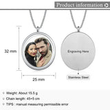 Personalized Couple Photo Necklaces Engraved Names Choker Charm Jewelry Gift