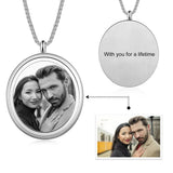 Personalized Couple Photo Necklaces Engraved Names Choker Charm Jewelry Gift