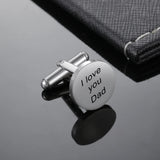 Personalized Mens Cufflinks Tie Clips Shirt Cuff Button Fathers Gift