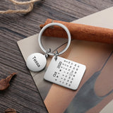 Custom Calendar Keychain with Name Engraving