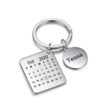 Custom Calendar Keychain with Name Engraving