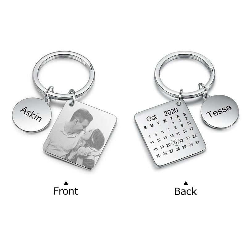 Custom Calendar Keychain with Name Engraving