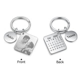 Custom Calendar Keychain with Name Engraving